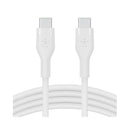 BELKIN CAB009BT1MWH Boost Charge Flex USB-C to USB-C Silicone Cable, White كيبل شحن تايب سي بيلكن