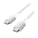 BELKIN CAB015BT2MWH Braided C-C cable 2M, White كيبل شحن تايب سي بيلكن