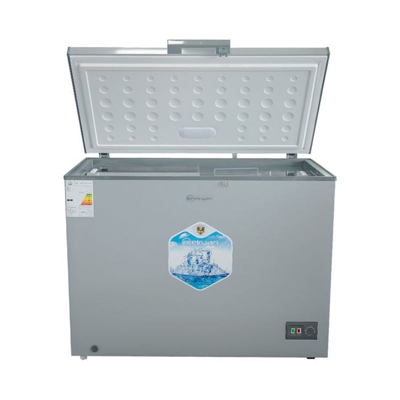 ELRYAN CF380LH Chest Freezer 14ft, Silver مجمدة 14 قدم الريان