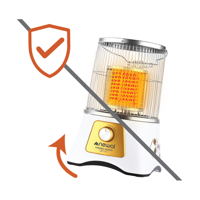 NEWAL CHT-170/07 Ceramic Heater, Carrying handle, 1800W, Chocolate مدفئة كهربائية نوال