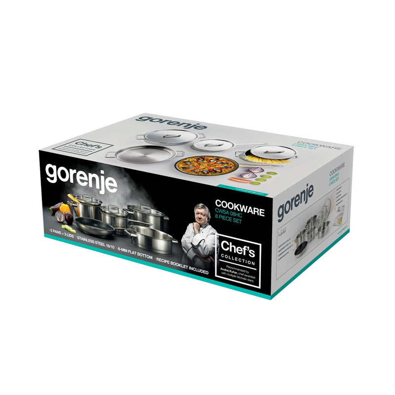 GORENJE CWS08HC Cookware set, Silver  مجموعة أواني الطبخ جورنجي