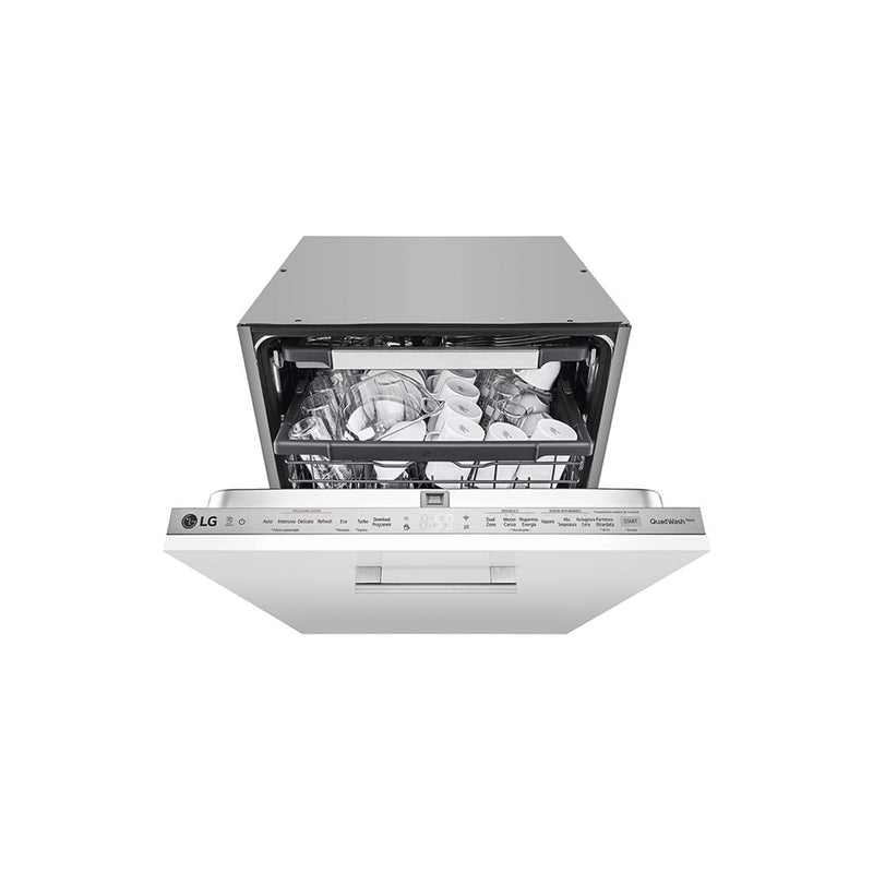 LG DBC425TS - 14 Sets - QuadWash™ Built-in Steam Dishwasher, White غسالة صحون ال جي ابيض