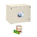 ALMATEEN DFMA300BE-TR Chest Freezer Powerful and Fast Freezing 300L, Beige + Free gift مجمدة المتين