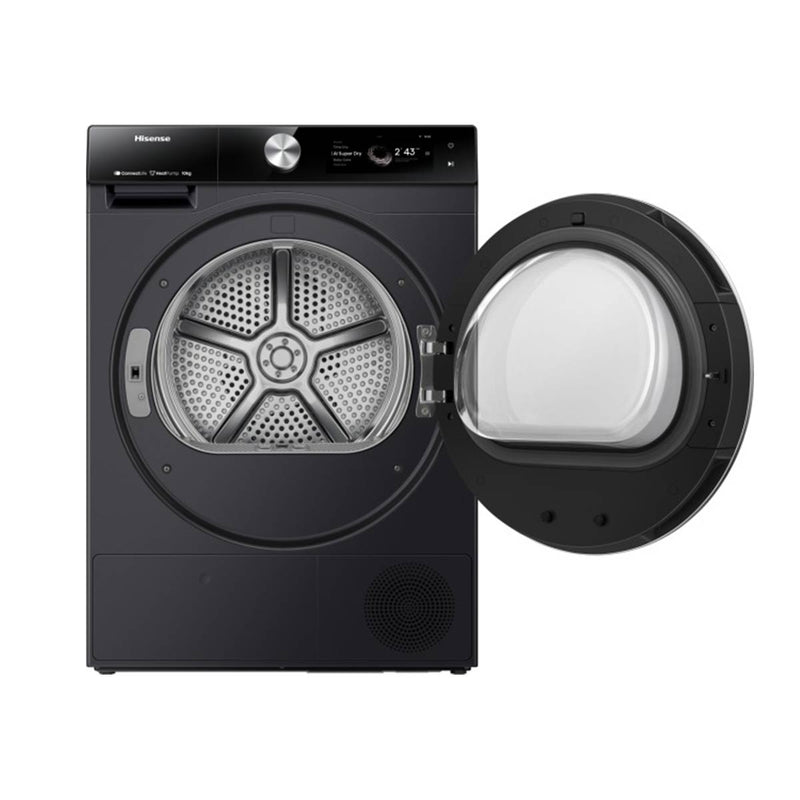 HISENSE DH7S107BB Wifi Connected 10Kg Heat Pump Tumble Dryer, Black غسالة ملابس 10 كغم هايسنس