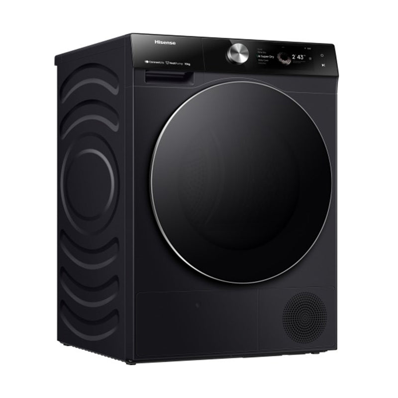HISENSE DH7S107BB Wifi Connected 10Kg Heat Pump Tumble Dryer, Black غسالة ملابس 10 كغم هايسنس
