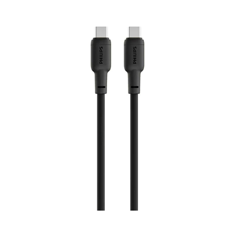 PHILIPS DLC6541CB/00 Cable Type-C to Type-C 60W 1.2m, Black كيبل شحن فلبس