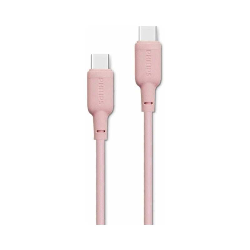 PHILIPS DLC6541CP/00 Cable Type-C to Type-C 60W 1.2m, Pink كيبل شحن فلبس