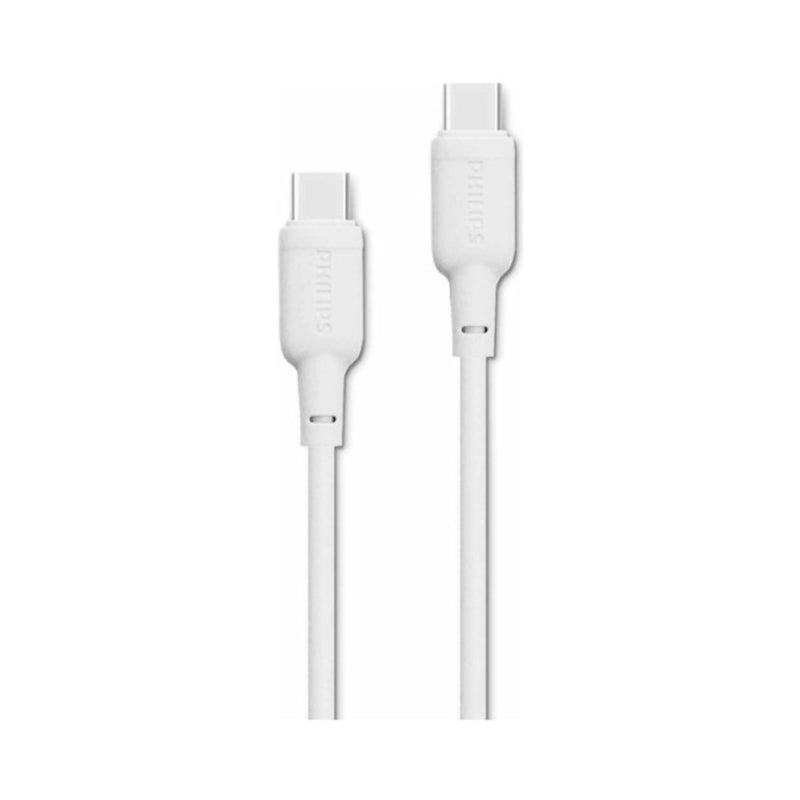 PHILIPS DLC6541CW/00 Cable Type-C to Type-C 60W 1.2m, White كيبل شحن فلبس