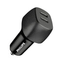 PHILIPS DLP5522C/00 Car charger, Black شاحن سيارة فلبس