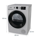 GORENJE DNE8B/GA Freestanding condenser tumble dryer, White غسالة ملابس جورنجي