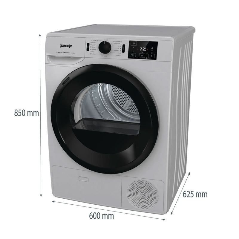 GORENJE DNE8B/GA Freestanding condenser tumble dryer, White غسالة ملابس جورنجي