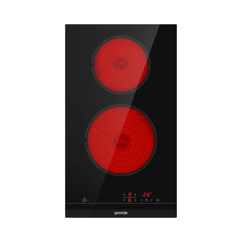 GORENJE ECT321BCSC 2-Hob Glass Ceramic Cooker, Black طباخ سيراميك زجاجي بموقدين جورنجي