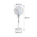 SHOWNIC EFR-18R65SW 18” Rechargeable Stand Fan, White مروحة عمودية قابلة للشحن مقاس ١٨ بوصة شونك