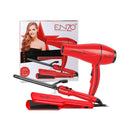 ENZO EN-6309 3-in-1 Professional Ceramic Pro Hair Care Styling Set, Red شسوار شعر اينزو