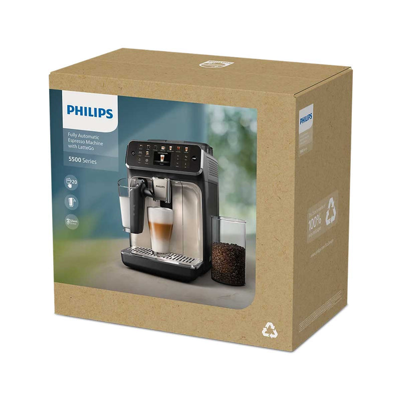 PHILIPS EP5547/90 Series 5500 Fully Automatic Espresso Machine, Black صانعة القهوة فلبس