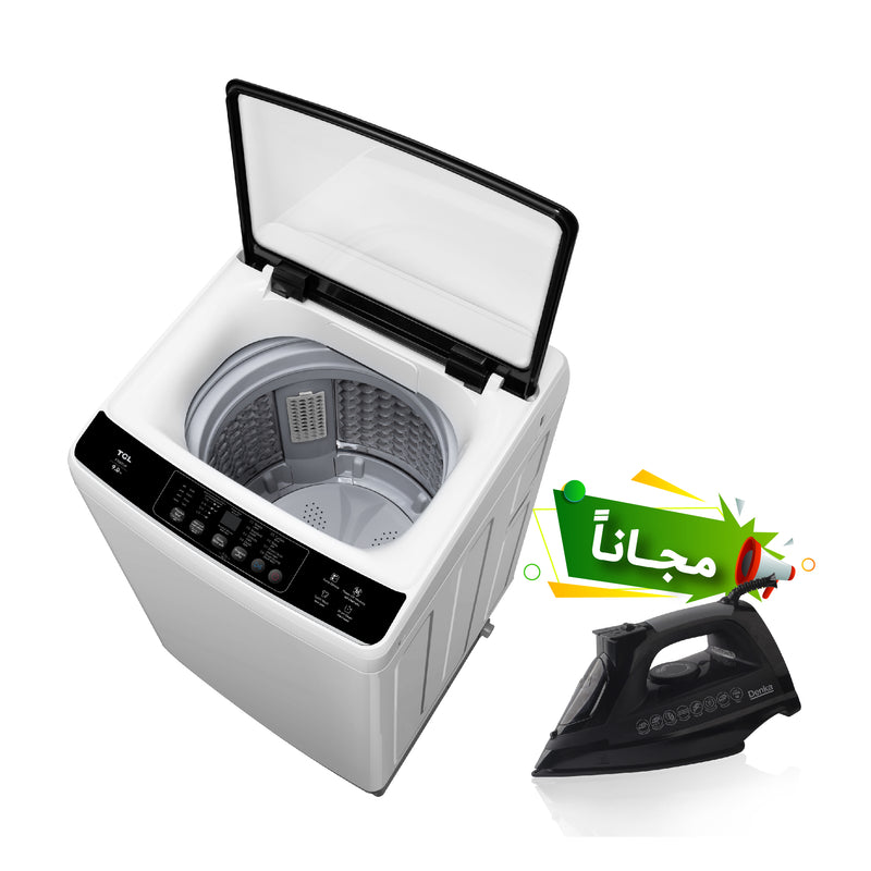 TCL F709TLW Top Load Washer 9kg غسالة ملابس تعبئة علوية  + IST-2400PB هدية