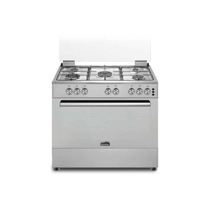 SIMFER F9502SGWHP-FFD 2W 5 Burners Gas Cooker, Stainless Steel