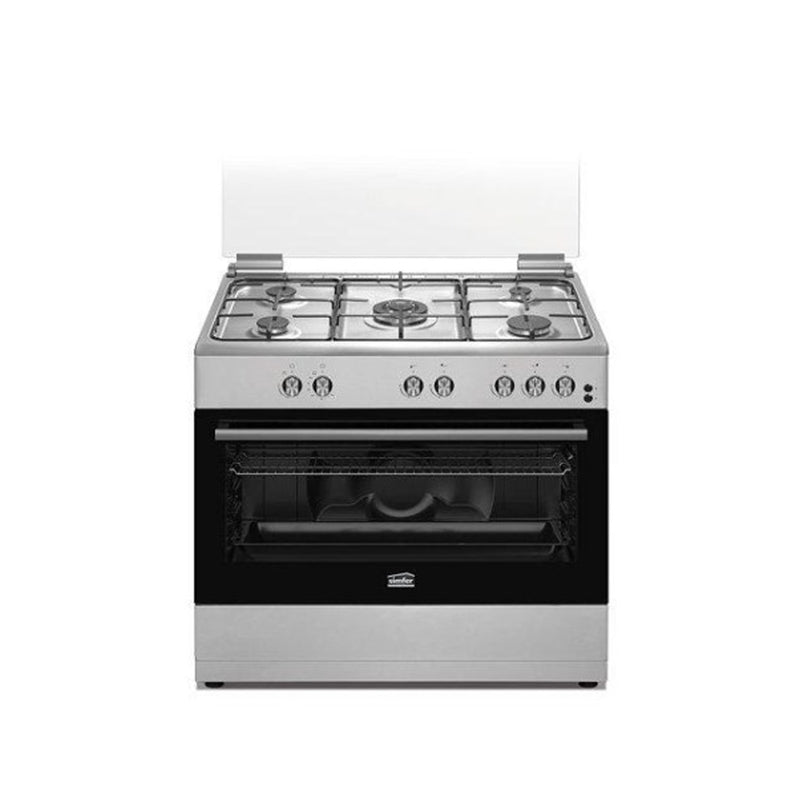 SIMFER F9502SGWP-HF 5 Burners Gas Cooker, Silver