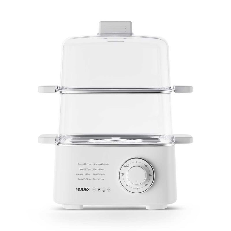 MODEX FS300 Food Steamer, White جهاز طهي الطعام بالبخار مودكس