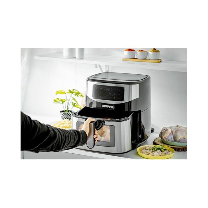 GEEPAS GAF37524 Digital Air Fryer, Silver قلاية هوائية جيباس