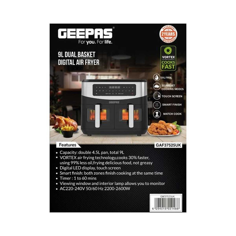 GEEPAS	GAF37525UK Air Fryer, Black قلاية هوائية جيباس