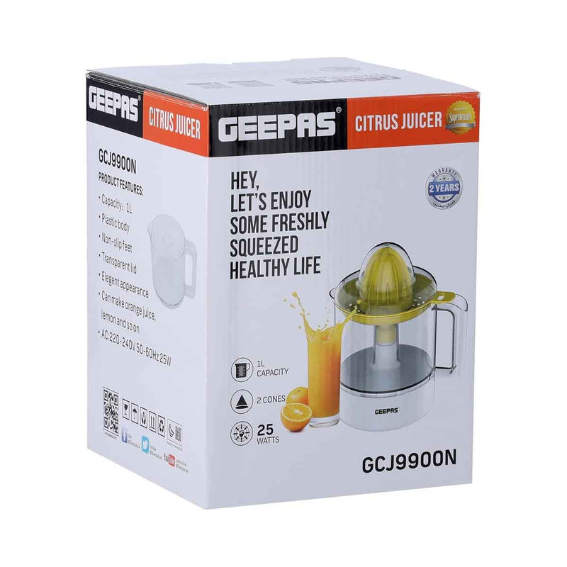 GEEPAS GCJ9900 25W Citrus Juicer, Portable 2 Pressing Cone معصارة جيباس
