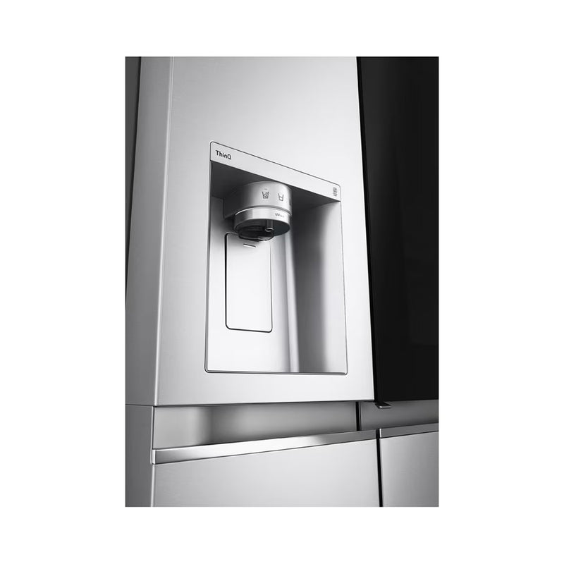 LG GCX-287TVS InstaView™ ThinQ™ 611L Side by Side Refrigerator, UVnano™, LINEARCooling™, ThinQ™, Silver ثلاجة 611 لتر ال جي