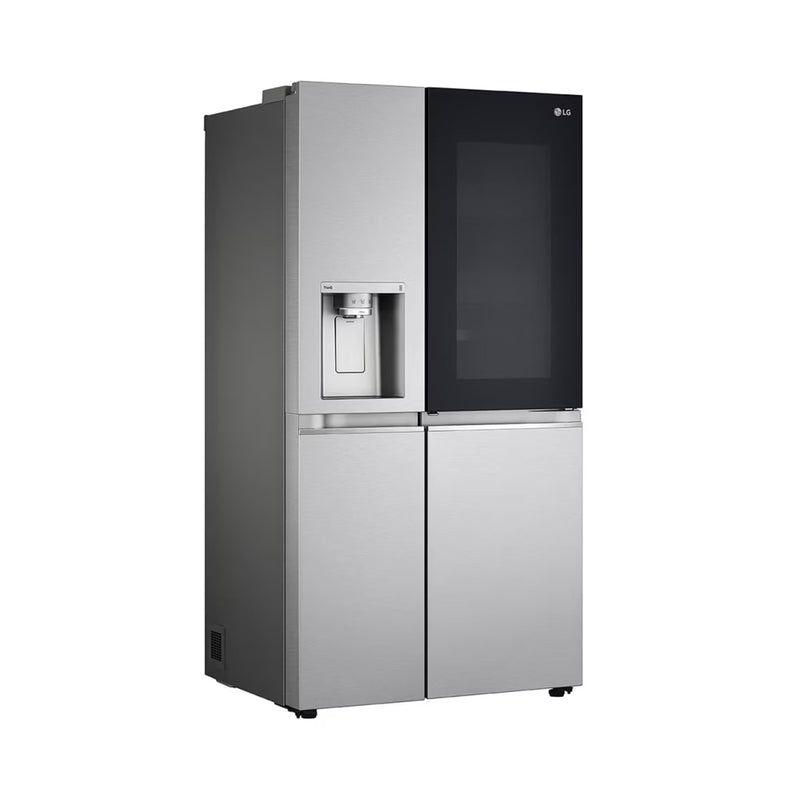 LG GCX-287TVS InstaView™ ThinQ™ 611L Side by Side Refrigerator, UVnano™, LINEARCooling™, ThinQ™, Silver ثلاجة 611 لتر ال جي