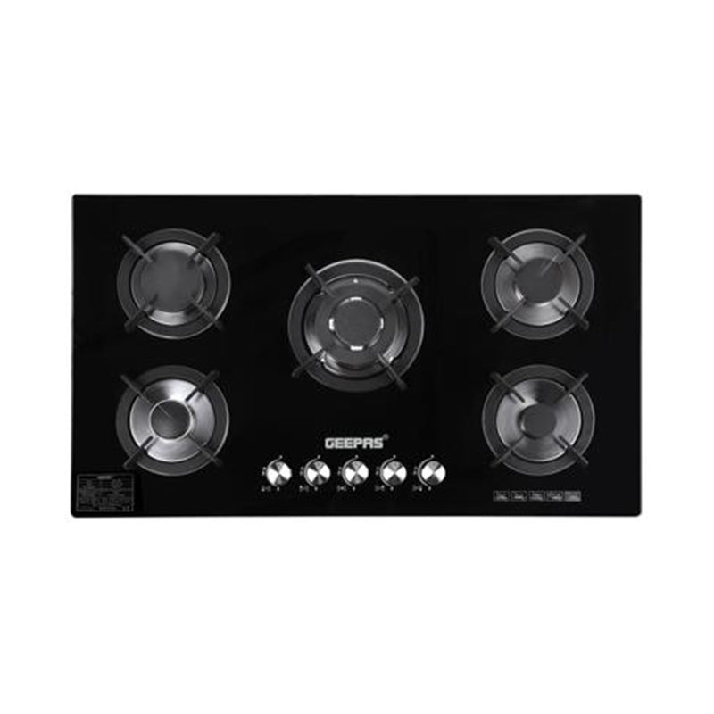 GEEPAS GGC31011 5-Burner Gas Hob, Black طباخ كهربائي جيباس