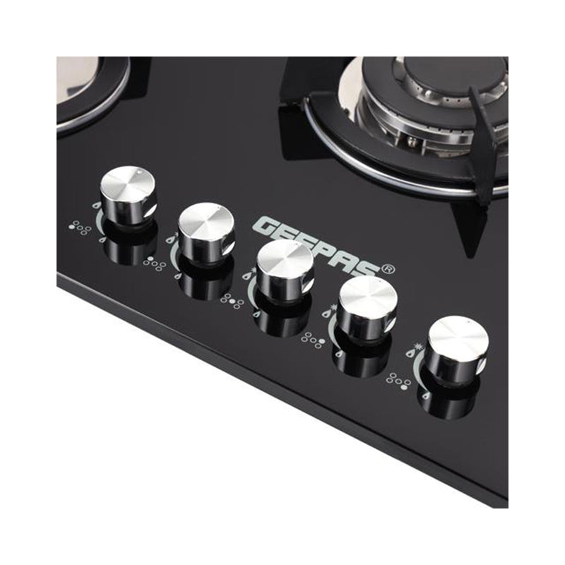 GEEPAS GGC31011 5-Burner Gas Hob, Black طباخ كهربائي جيباس
