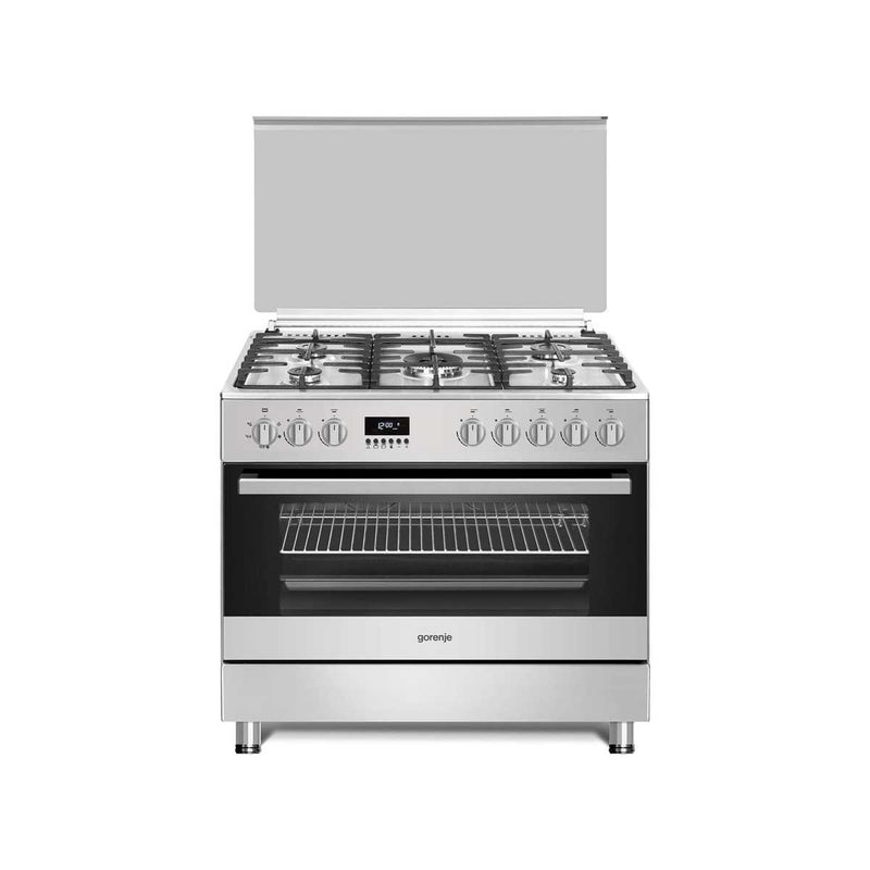 GORENJE GGI9C20W 2400W 105L 90cm Freestanding Gas Cooker With Cast Iron Pan Support طباخ جورنجي