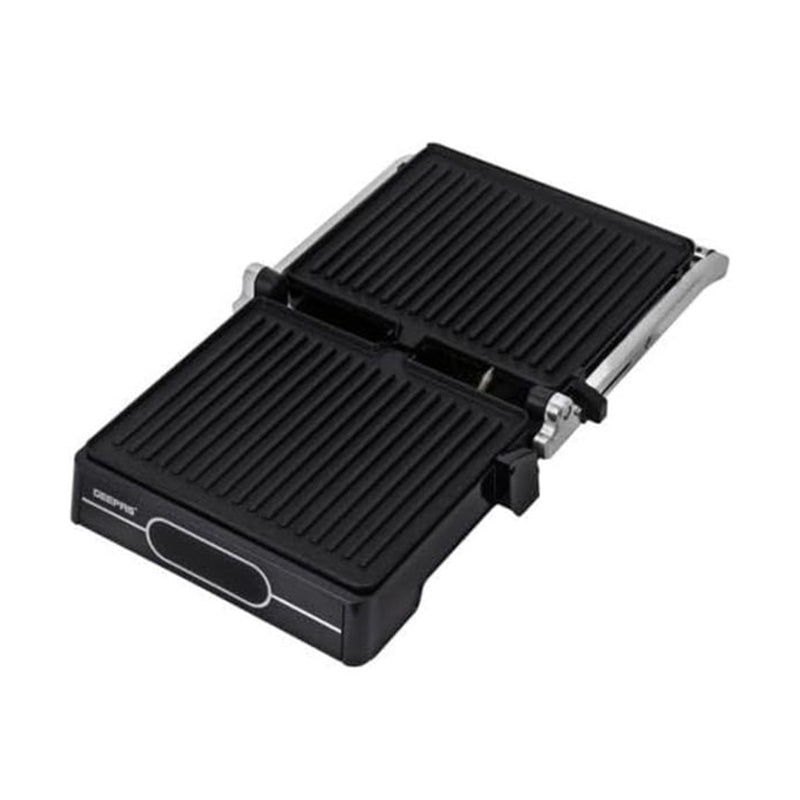 GEEPAS GGM36557 Grill Maker | Easy Release and Quick Cleanup, Non-Stick Plates | Digital Control Temperature with 9 Levels, 2000 W, Silver شواية جيباس