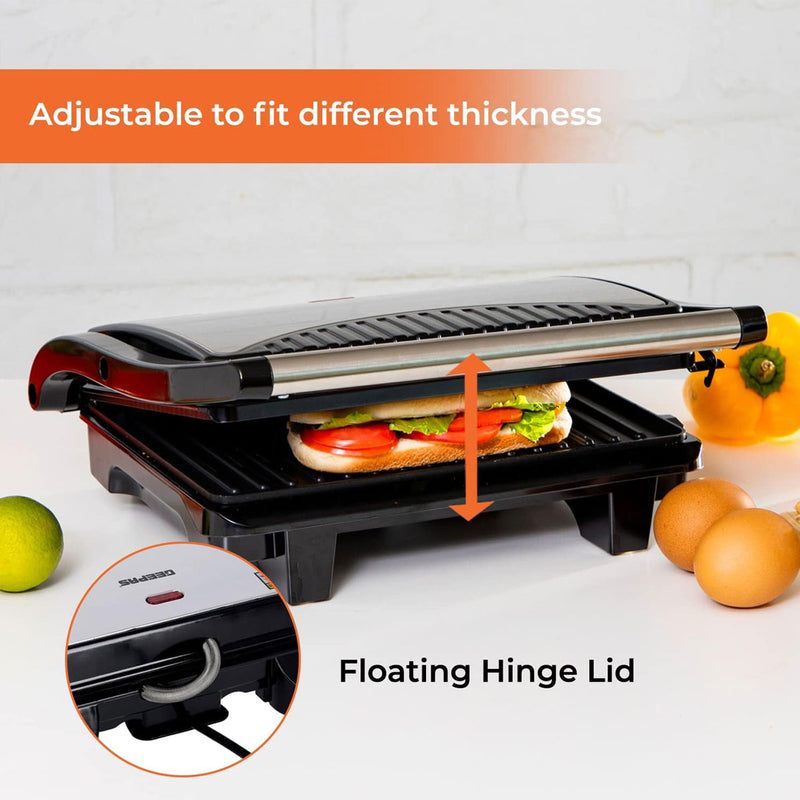 GEEPAS GGM5394 Stainless Steel Grill Maker Automatic Temperature Control كابسة وشواية جيباس