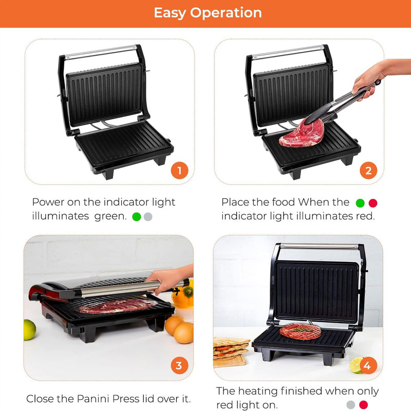 GEEPAS GGM5394 Stainless Steel Grill Maker Automatic Temperature Control كابسة وشواية جيباس