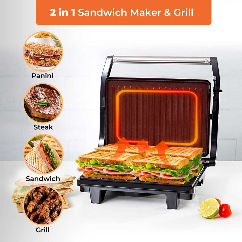 GEEPAS GGM5394 Stainless Steel Grill Maker Automatic Temperature Control كابسة وشواية جيباس