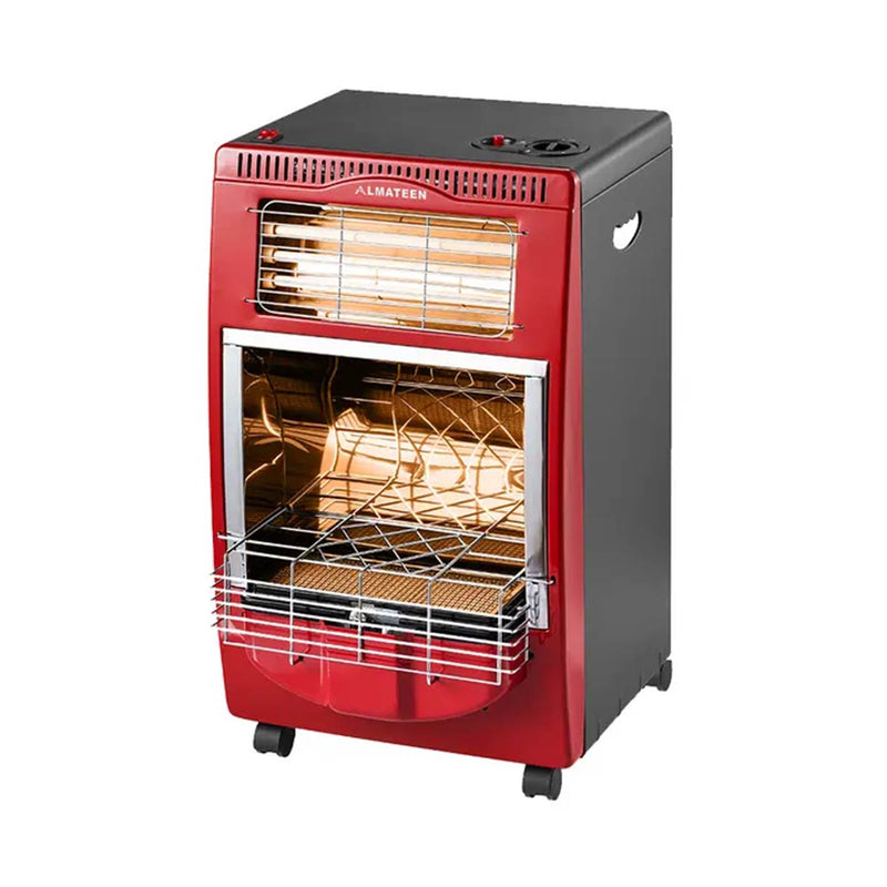 ALMATEEN GHMA7460BRE-CH Red,  مدفئة غازي وكهربائي المتين