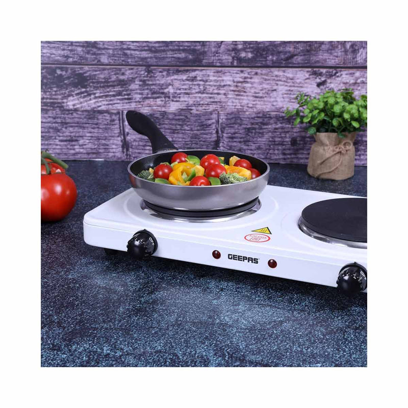 GEEPAS GHP32014 Dual Hot Plate, White طباخ جيباس