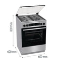 GORENJE GK6C62XA 4-Burner Gas Cooker, Gray طباخ غازي جورنجي