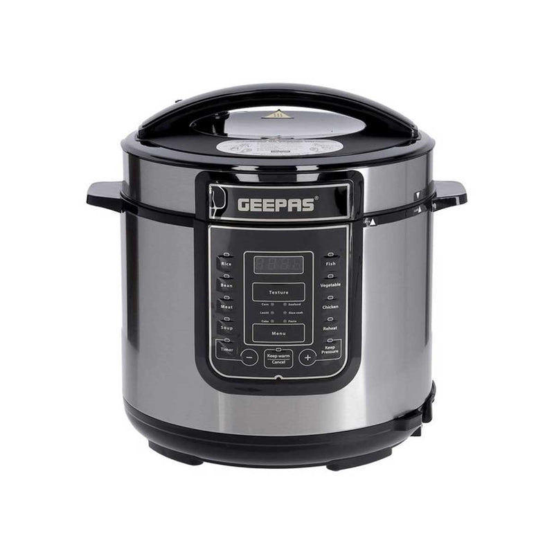 GEEPAS GMC5326 7-in-1 Digital Multi cooker 1000W, Stainless Steel جدر ضغط رقمي متعدد الاستخدامات جيباس