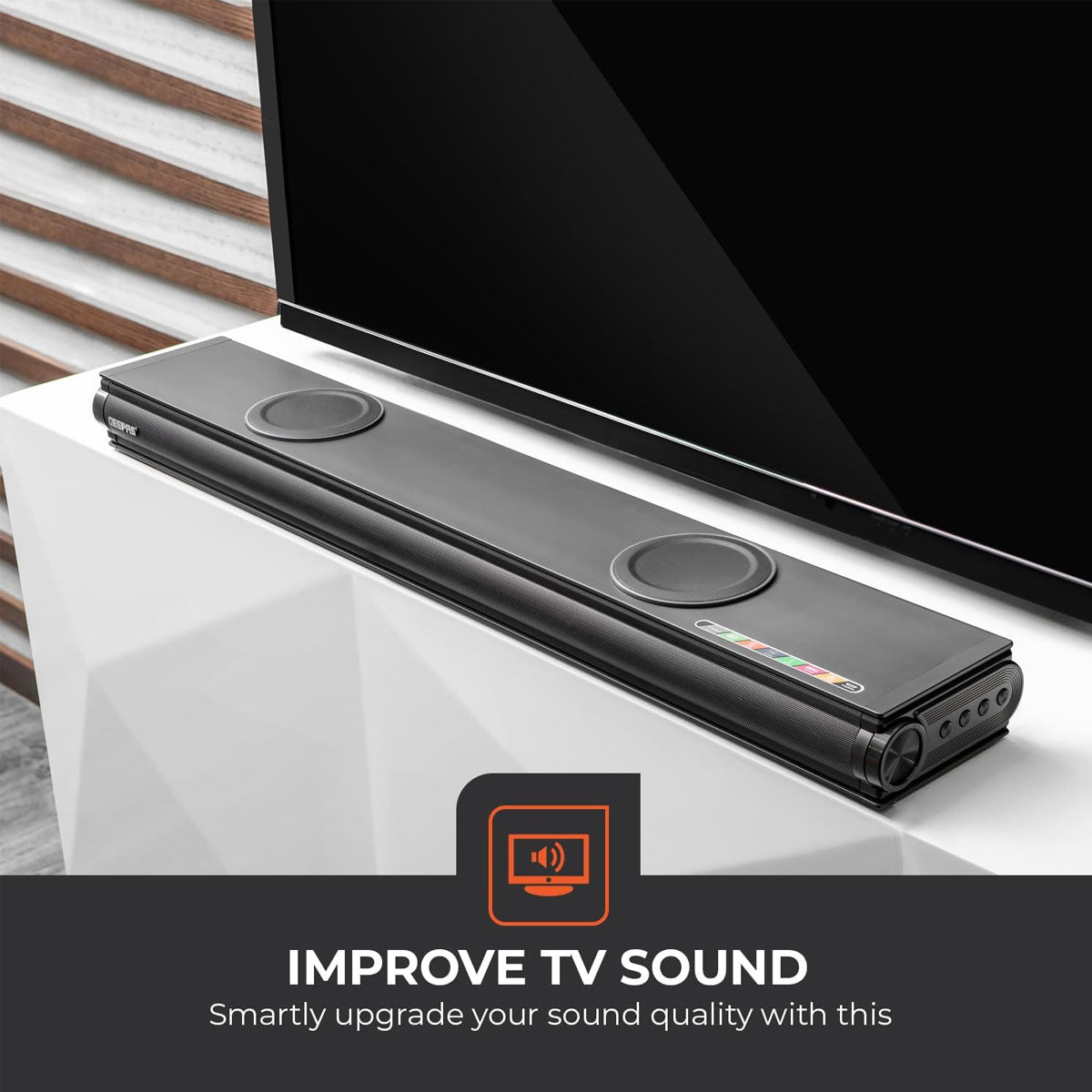 GEEPAS GMS11152 Portable Sound Bar System Inbuilt Sub