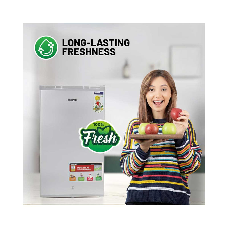 GEEPAS	GRF119SPE Single Door Refrigerator, White ثلاجة جيباس