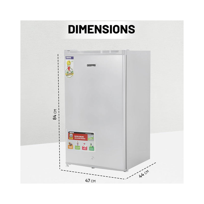GEEPAS	GRF119SPE Single Door Refrigerator, White ثلاجة جيباس