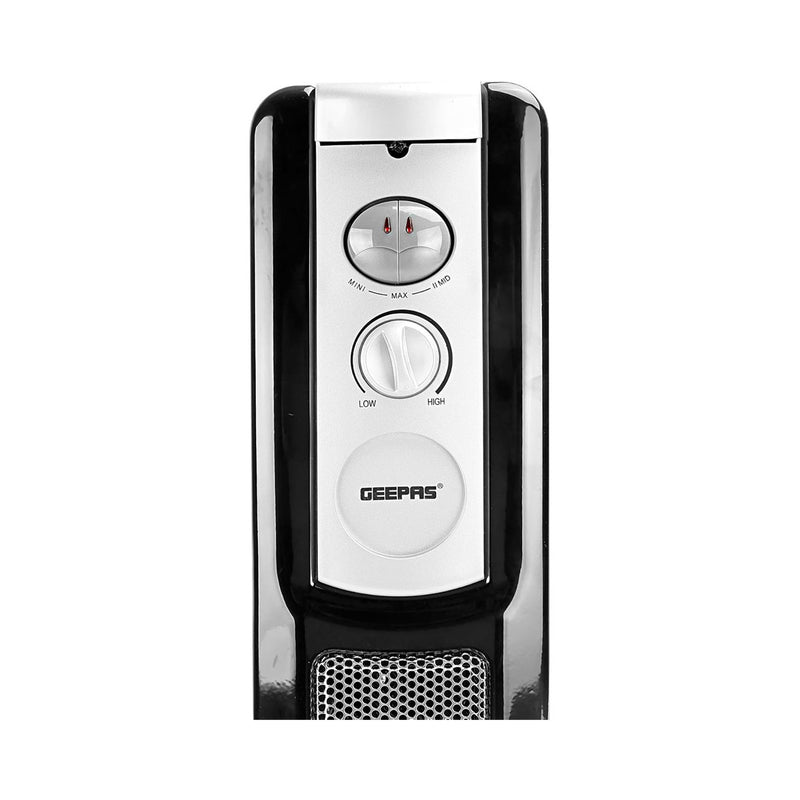 GEEPAS	GRH9101 11 Fins Oil Filled Radiator Heater with Fan, Black مدفئة زيتية جيباس