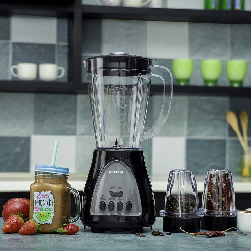 GEEPAS GSB44034 Powerful Motor 400W, 3 In 1 Blender, Turbo Button For Ice Crushing, Overheat Protection خلاط جيباس