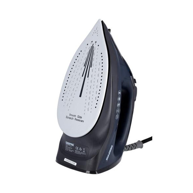 GEEPAS GSI7703 Steam Iron with Self-clean function, Black مكواة بخارية كهربائية جيباس