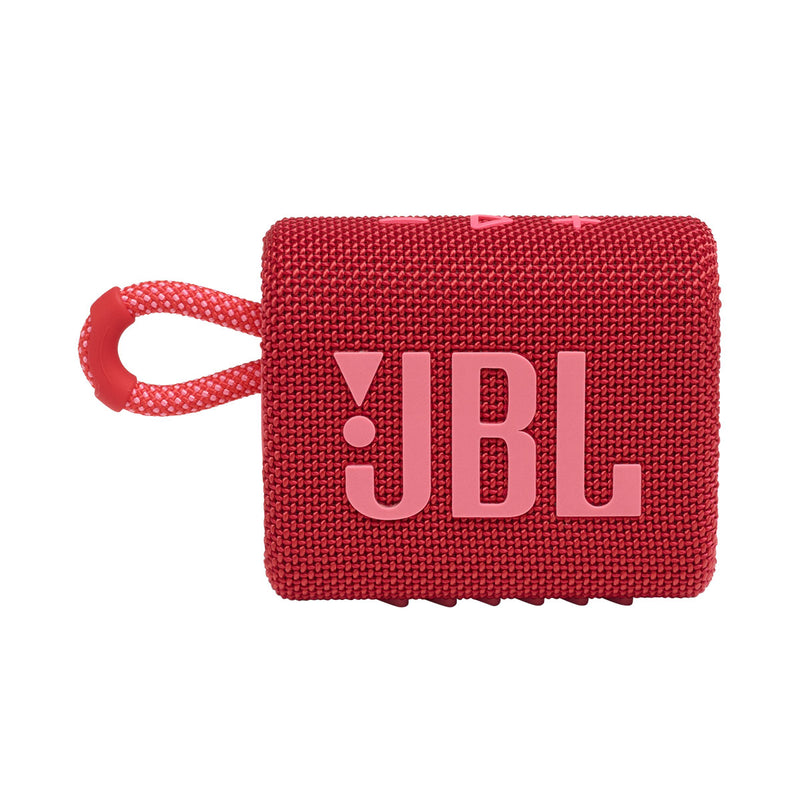 JBL JBLGO3RED  6043 GO 3 Portable Waterproof Bluetooth Speaker with Pro Sound, Red مكبر صوت بلوتوث محمول ومقاوم للماء