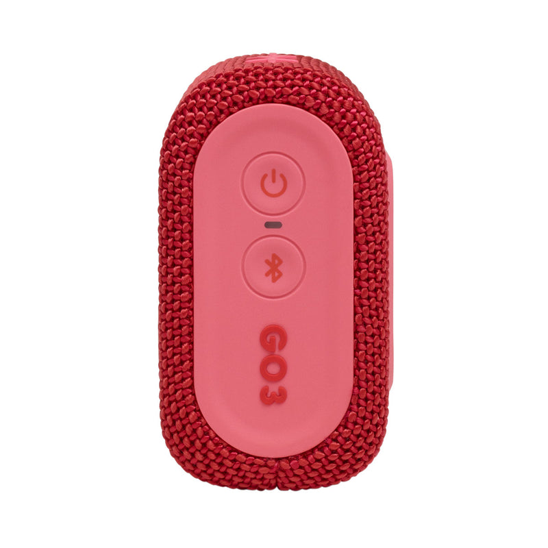 JBL JBLGO3RED  6043 GO 3 Portable Waterproof Bluetooth Speaker with Pro Sound, Red مكبر صوت بلوتوث محمول ومقاوم للماء