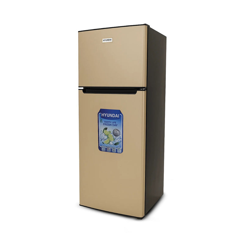 HYUNDAI HBM-1000-Golden Double Door Refrigerator, Golden ثلاجة هيونداي 10 قدم