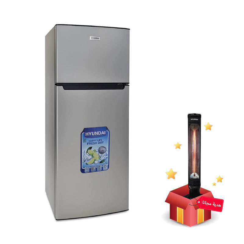 HYUNDAI HBM-1000-Silver + HBM-129 ثلاجة هيونداي + مدفئة كهربائية هدية مجانية