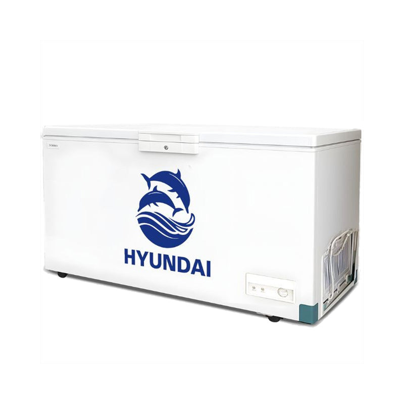 HYUNDAI HBM 1600-White Sliding Glass Chest Freezer - 16ft, White مجمدة هيونداي 16 قدم + HBM-20L Vacuum Cleaner هدية مجانا